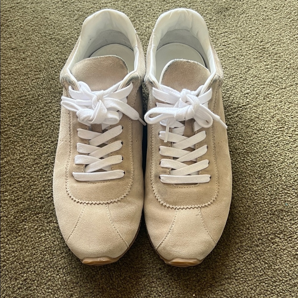 M Gemi The Morena Women's Suede Casual Sneakers in Beige - Lightweight Everyday